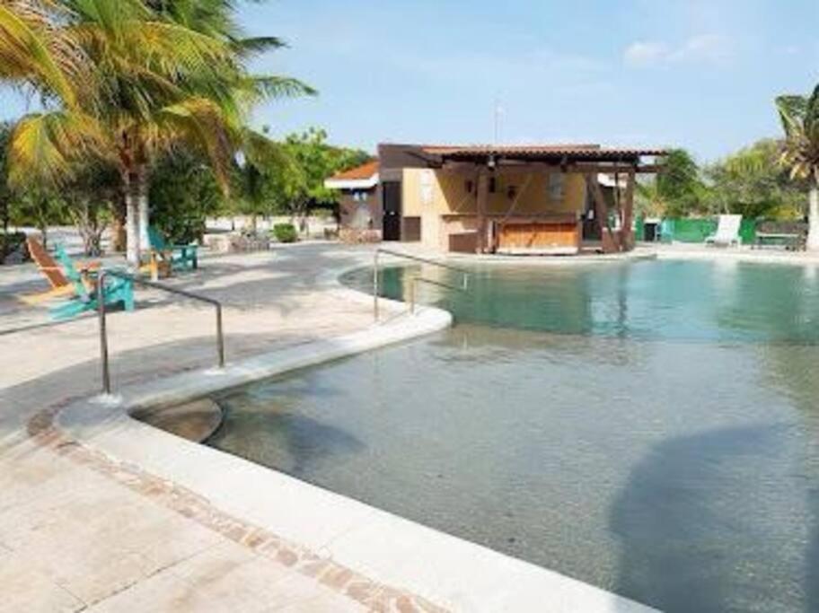 Beachfront Apartment With Swimming Pool. One Bedroom Celestun Exterior photo